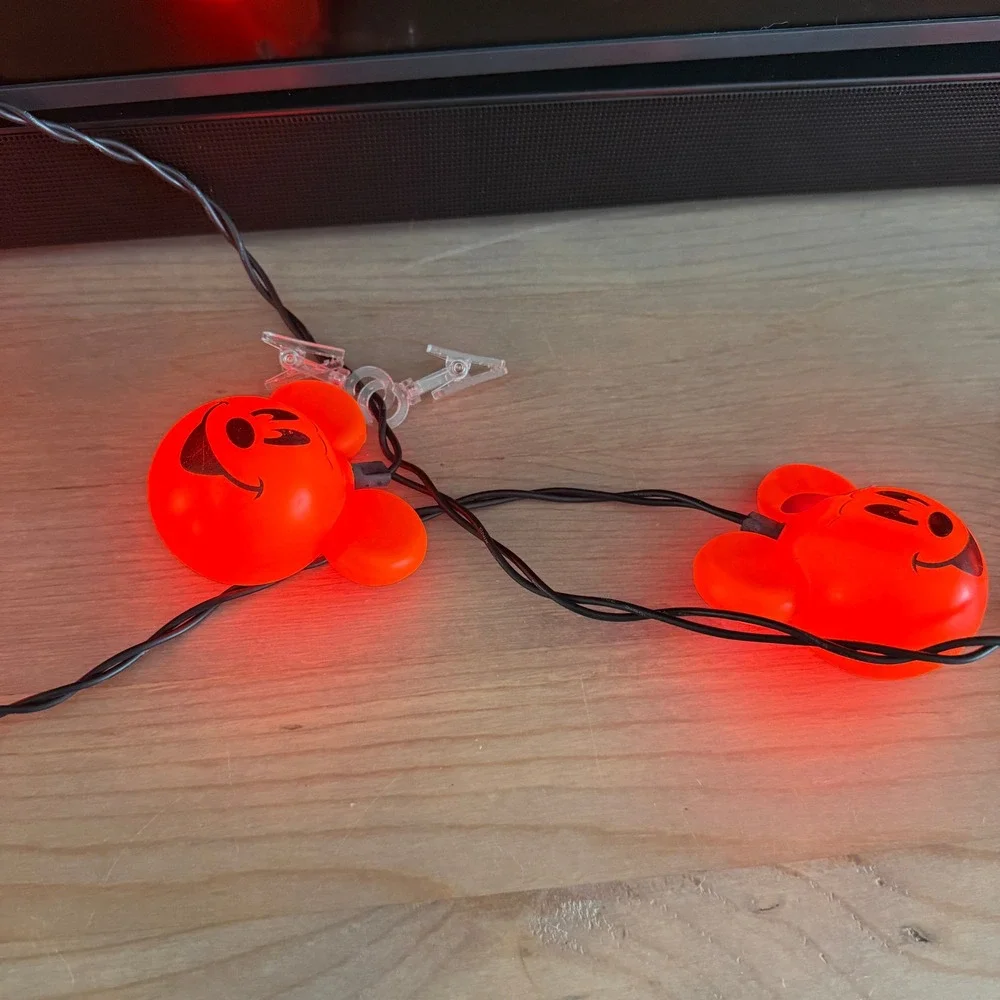 DISNEY PARKS AUTHENTIC MICKEY MOUSE Pumpkin Lights Set/10 Indoor/Outdoor HTF